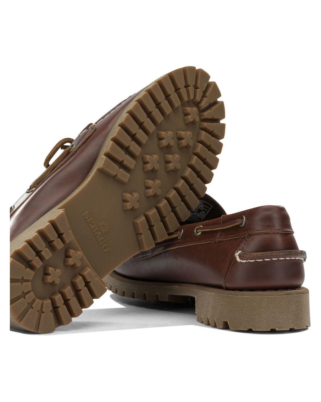 Sebago Brown Ranger Waxy Lace-Up Loafers for men