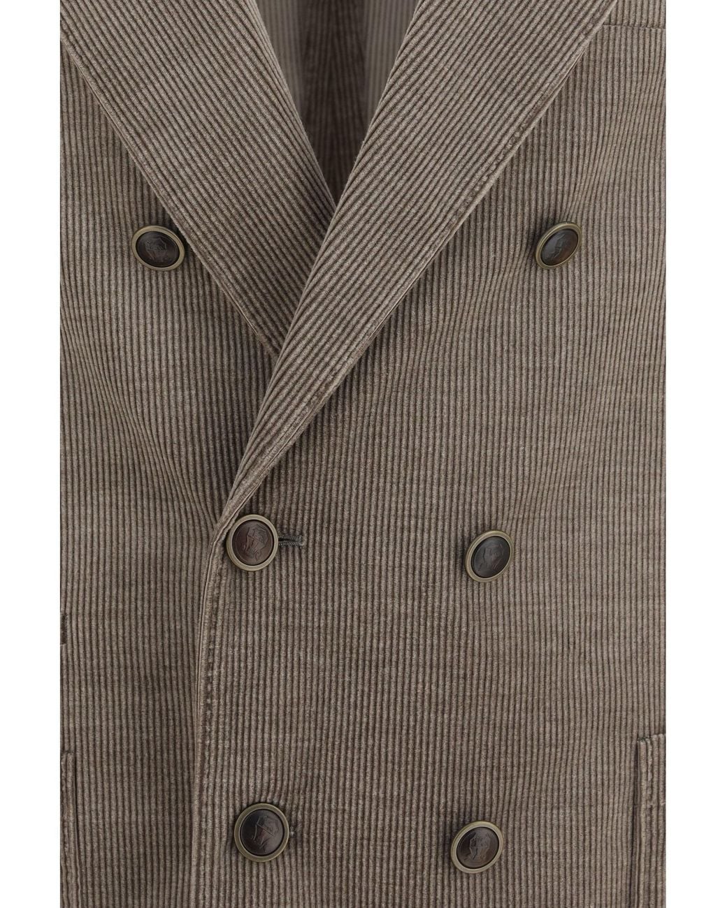 Brunello Cucinelli Brown Jacket Double-Breasted Corduroy for men