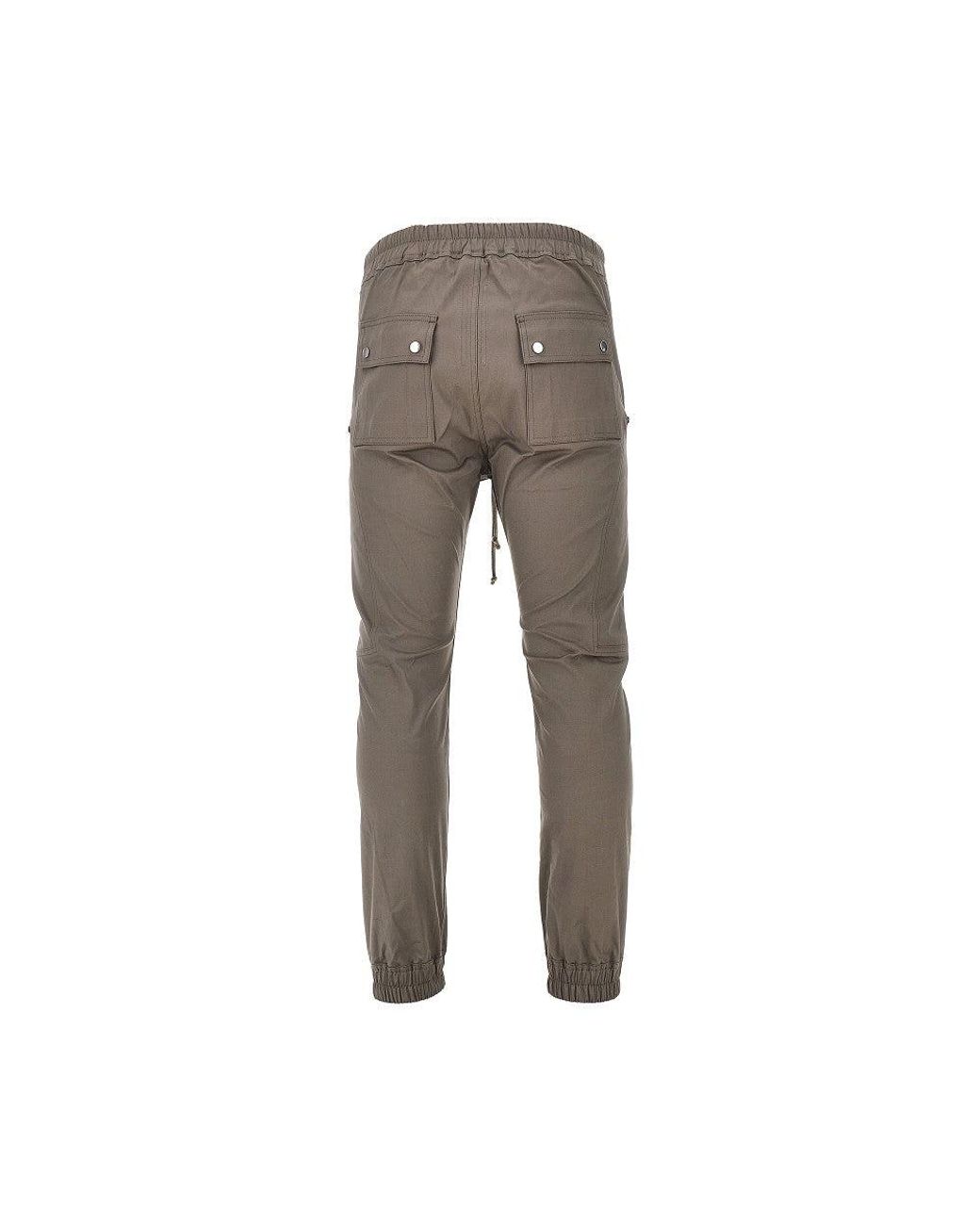 Rick Owens Gray Stretch Cotton 'Heizer' Cargo Pants for men