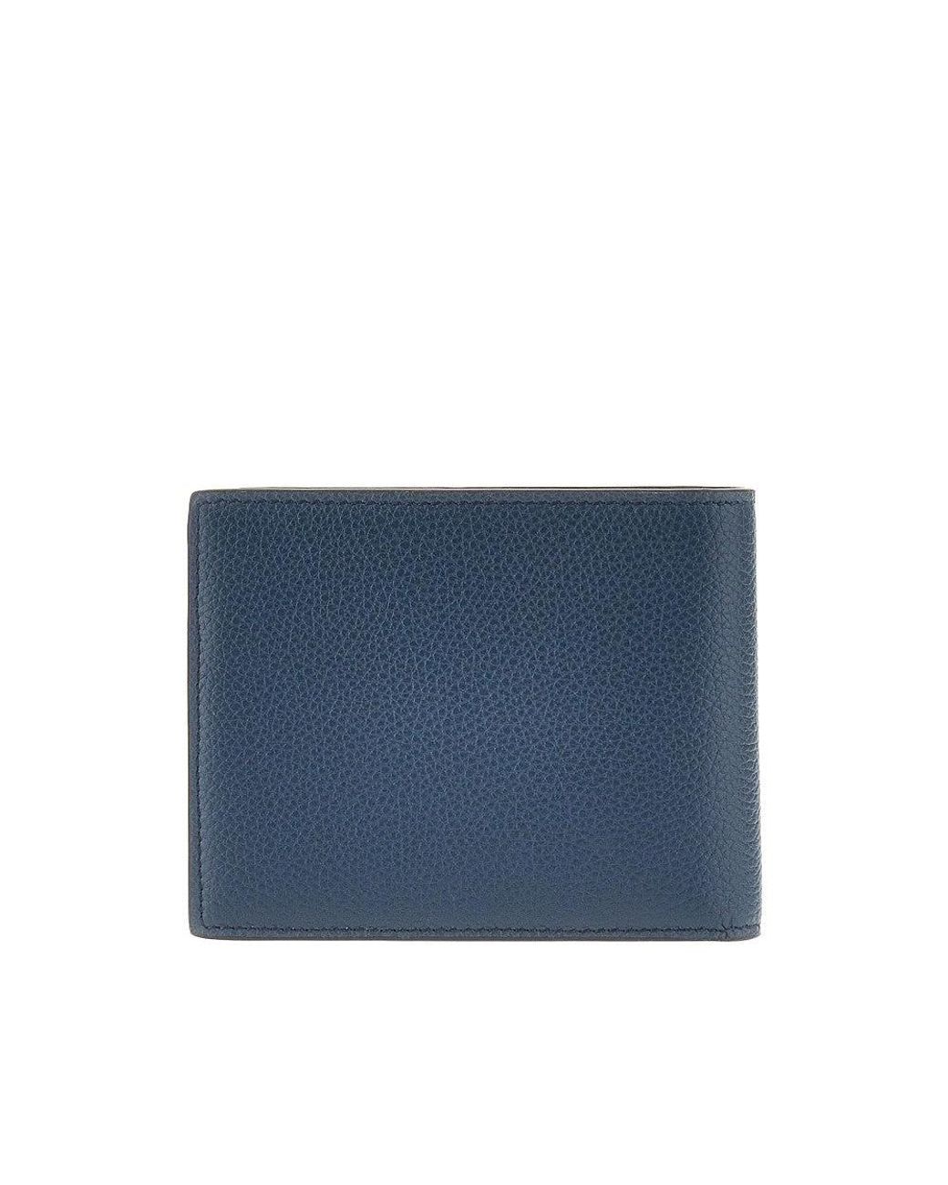 Fendi Blue Grained Leather Lui' Wallet for men
