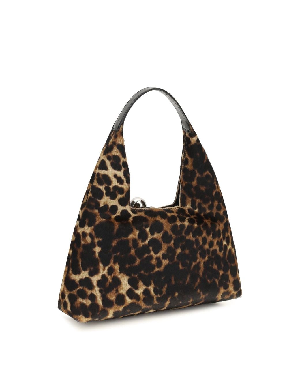 Marni Black Small Trapeze Leopard Handbag