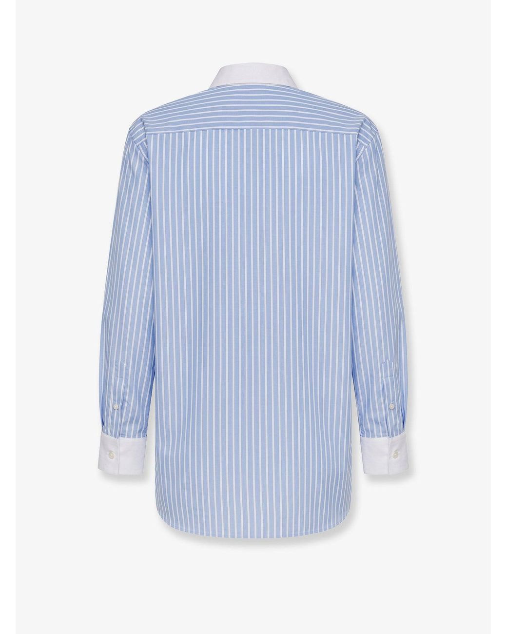 Dior Blue Dior Cotton Shirt With Dior Embroidery for men