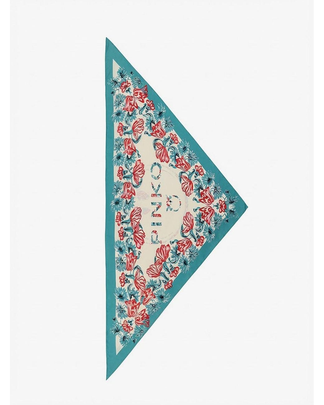Pinko Blue Triangle Foulard Swing Viscose-Silk