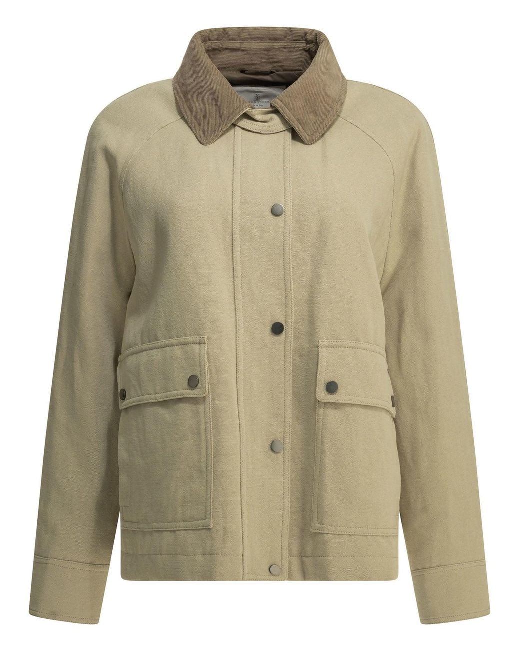 Brunello Cucinelli Green Lightweight Cotton And Linen Jacket