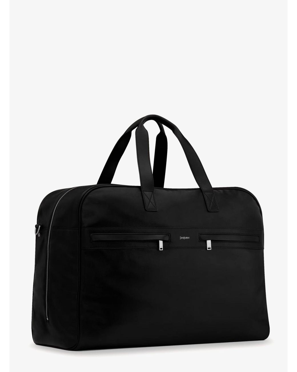 Saint Laurent Black Camp Leather Travel Bag for men