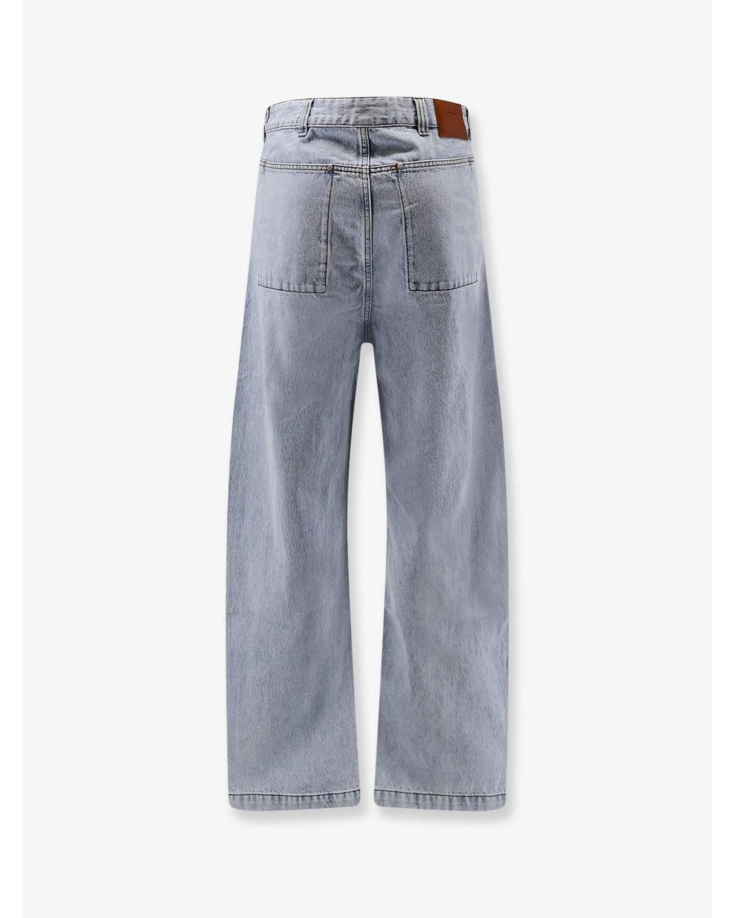 Entire studios Gray Gem Cotton Jeans With Back Leather Logo Patch for men