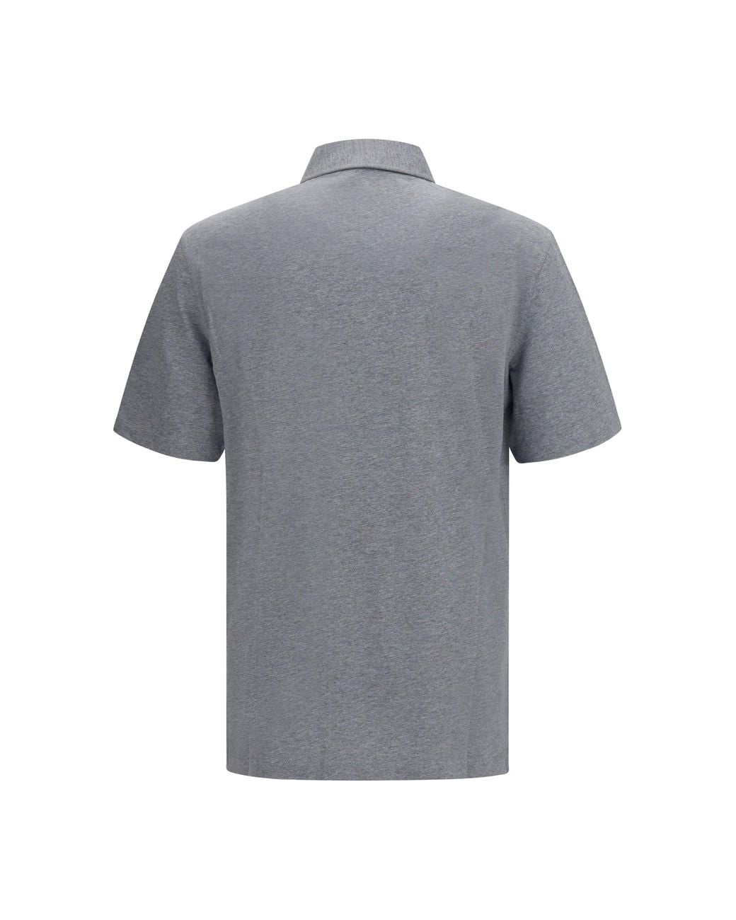 Brunello Cucinelli Gray Cotton Jersey Polo Shirt for men
