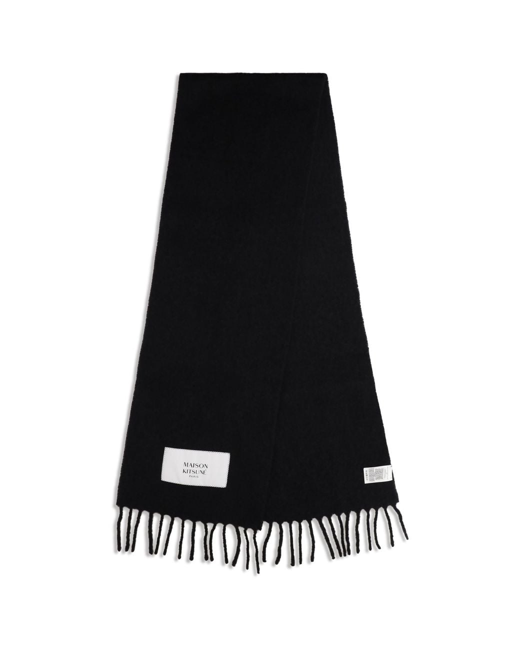 Maison Kitsuné Black Baby Alpaca Scarf for men