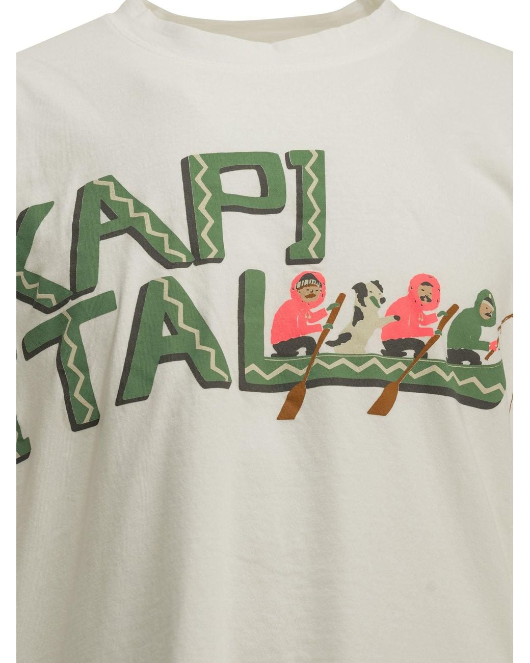 Kapital White Katabira Canoe Crew-Neck T-Shirt for men