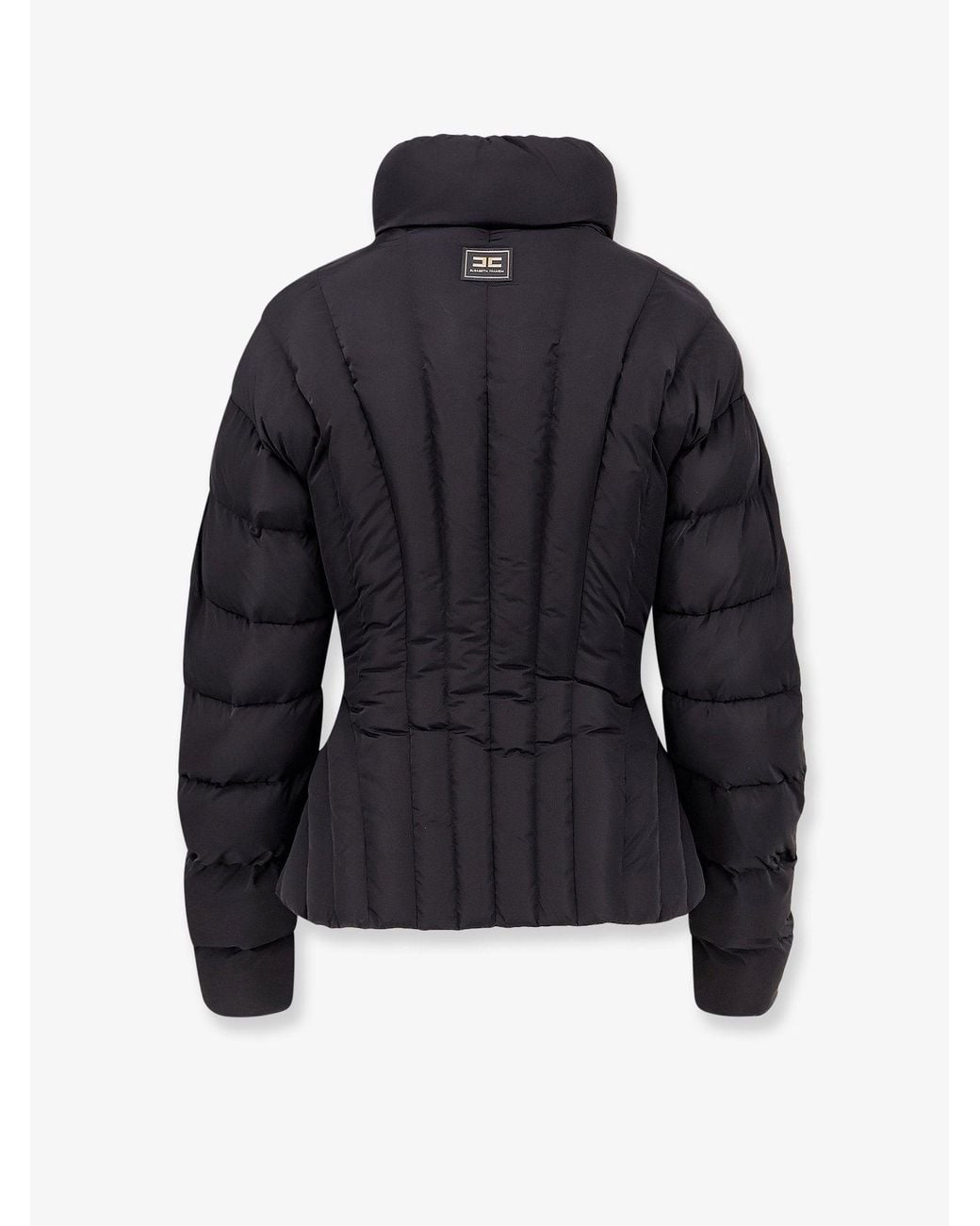 Elisabetta Franchi Blue Bustier Quilted Down Jacket