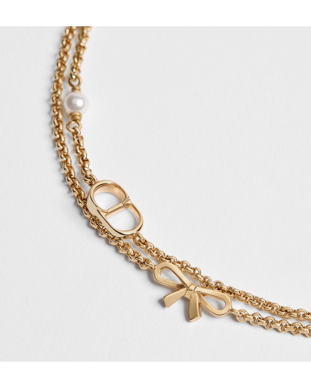 Dior Metallic Cd Mini Bow Bracelet