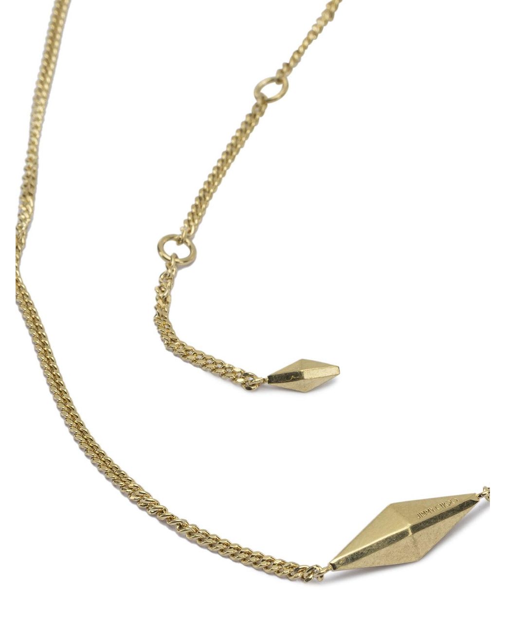 Jimmy Choo Metallic "Diamond Fine" Necklace