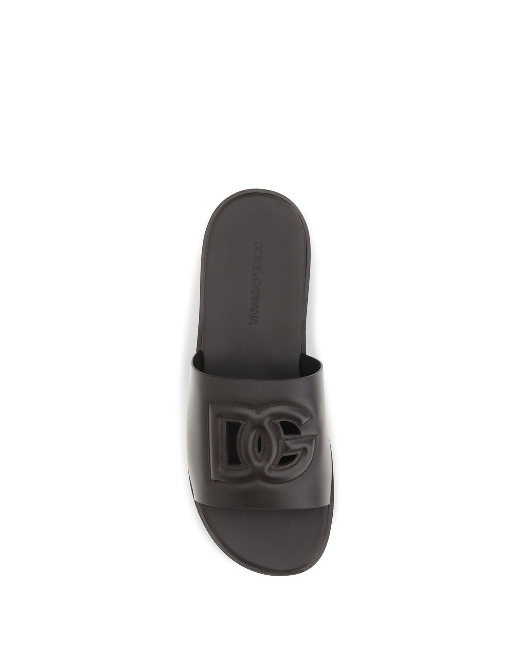 Dolce & Gabbana White Dolce & Gabbana Embossed Logo Sandals Dark for men