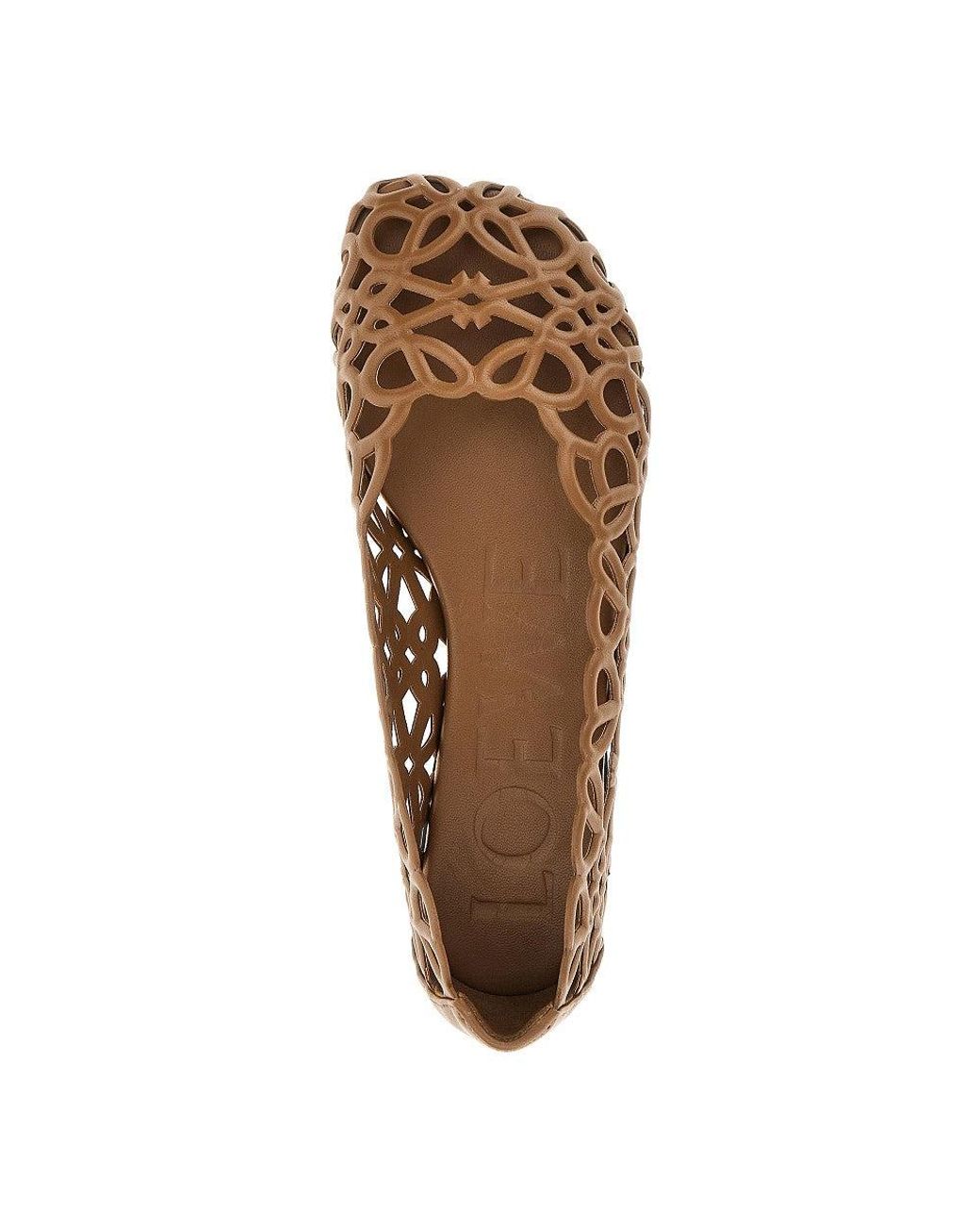 Loewe Brown 'Petal Anagram' Leather Ballet Flats