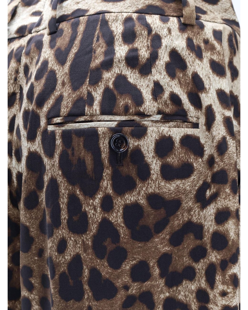 Dolce & Gabbana Brown Dolce & Gabbana Stretch Wool Trousers Print