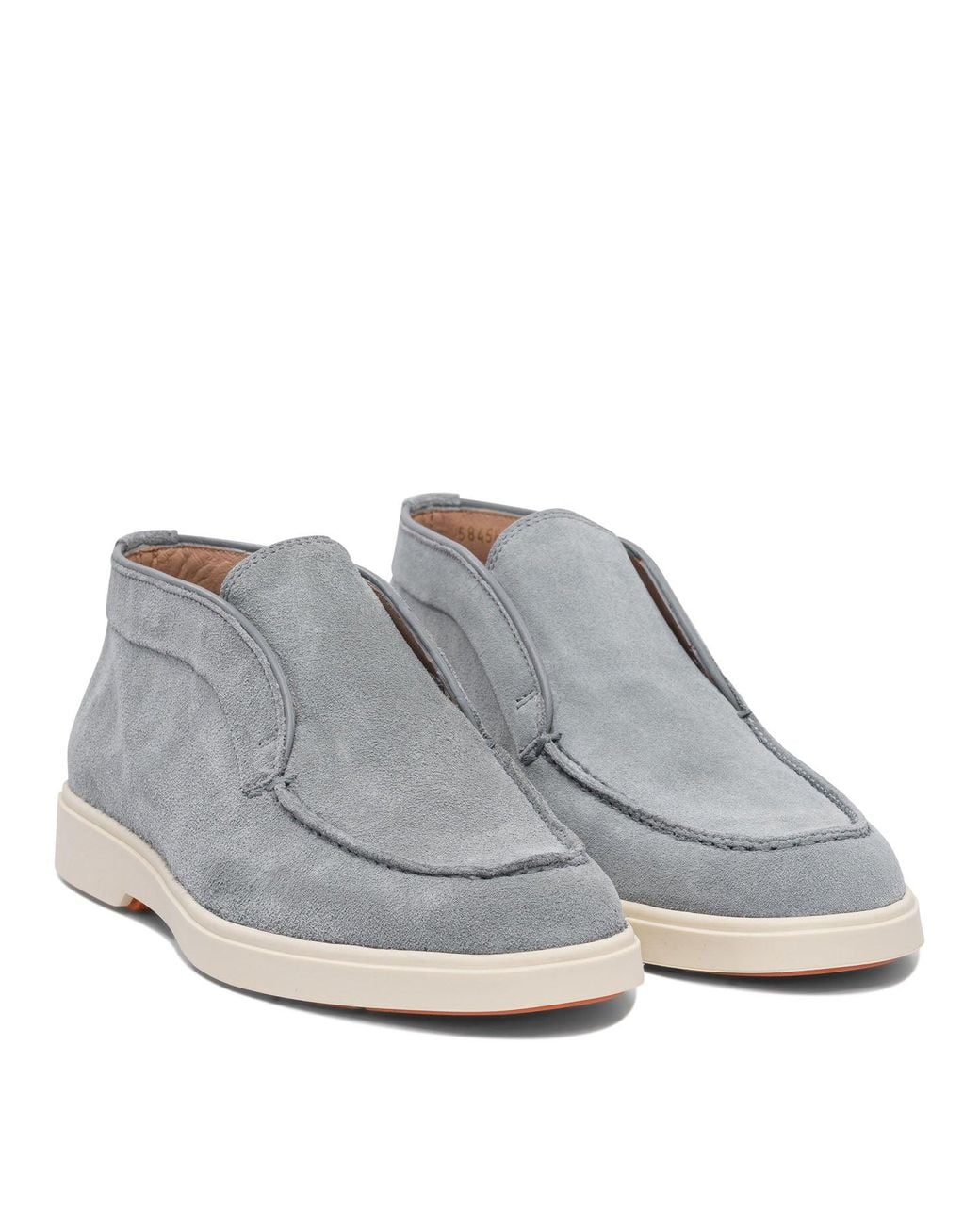Santoni Gray Light Suede Sneakers