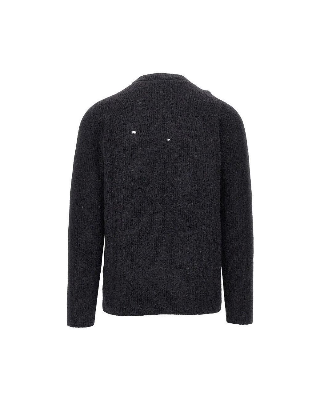Laneus Blue Alpaca-Wool Blend Crewneck Sweater for men