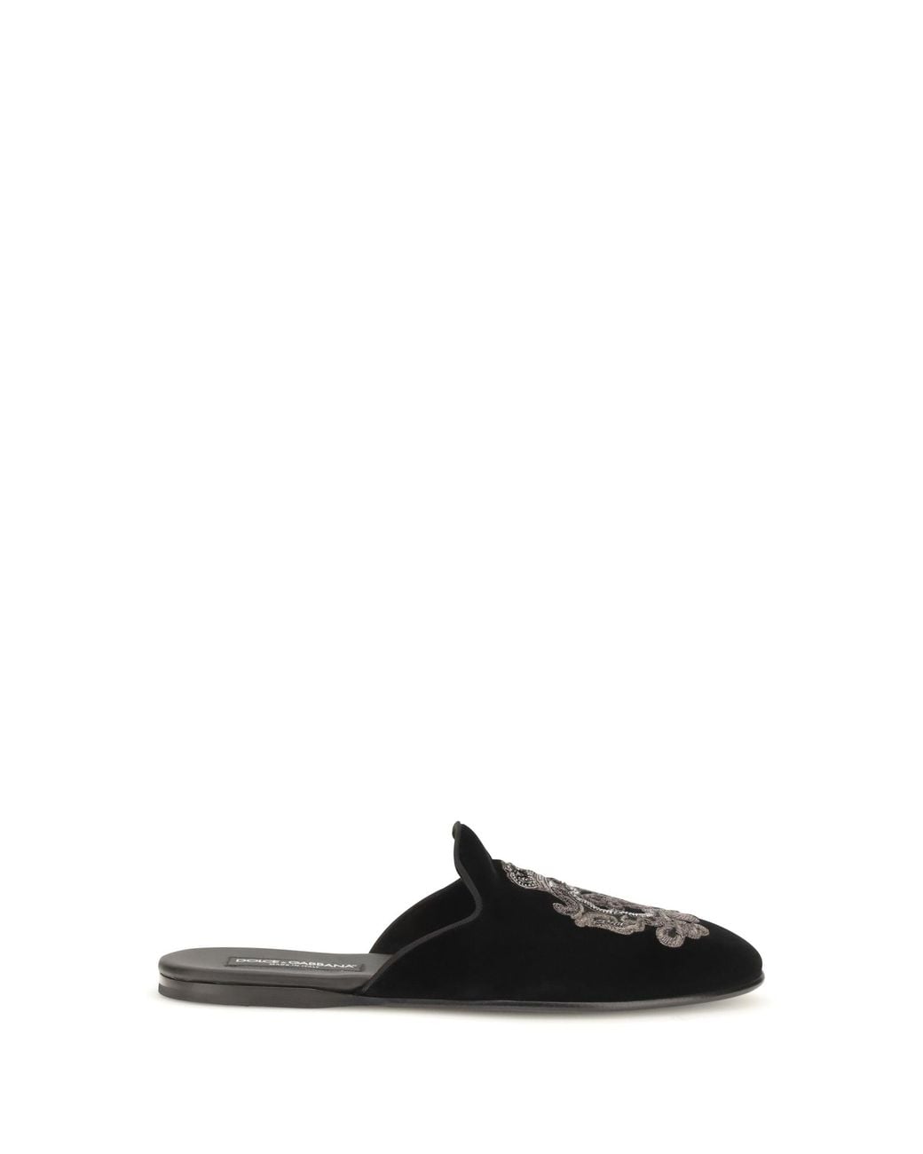 Dolce & Gabbana Black Dolce & Gabbana Velvet Slippers for men