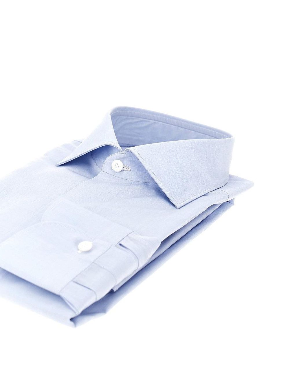 Finamore 1925 Blue 170 Two-Ply Cotton Poplin Shirt for men