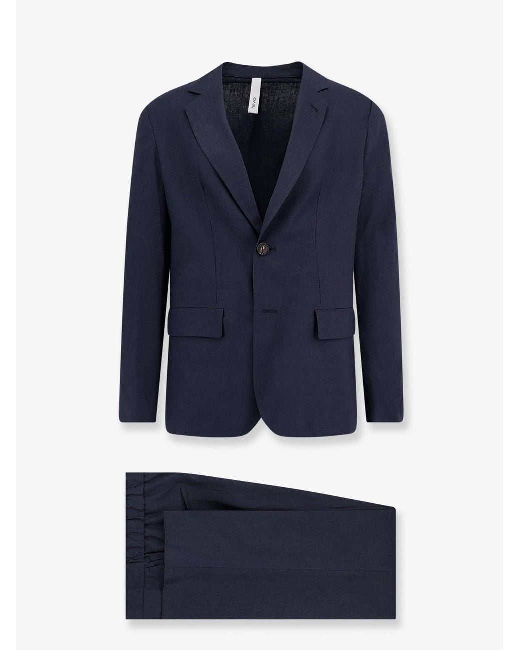 Hevò Blue Suit Galatina Linen-Viscose for men