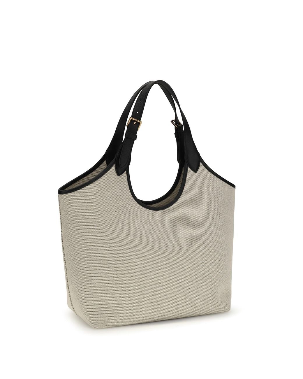 Versace Gray Tote Fabric Calf Leather