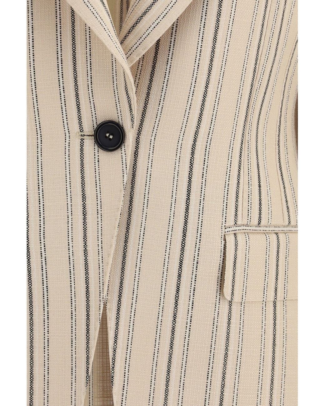 Dolce & Gabbana Natural Dolce & Gabbana Single-Breasted Regimental Pinstripe Jacket