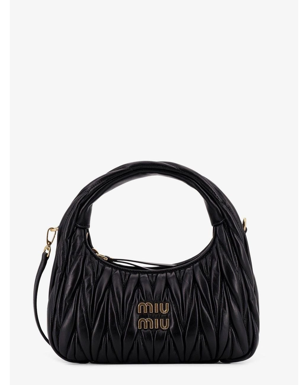 Miu Miu Black Wander Matelassé Leather Shoulder Bag