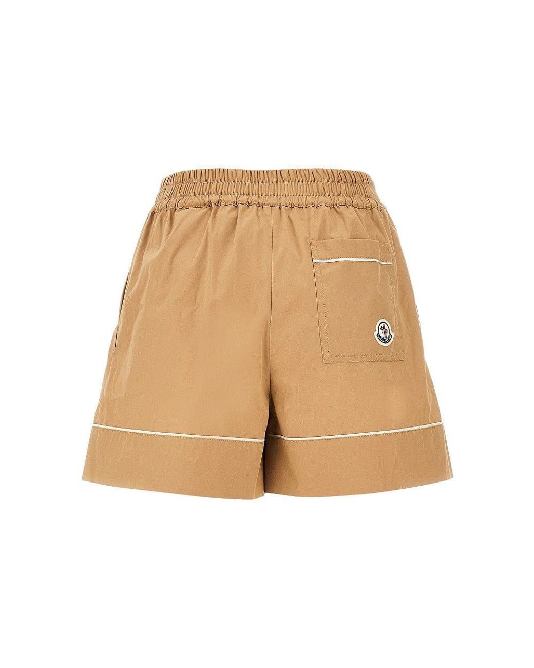 Moncler Natural Cotton-Blend High-Rise Shorts