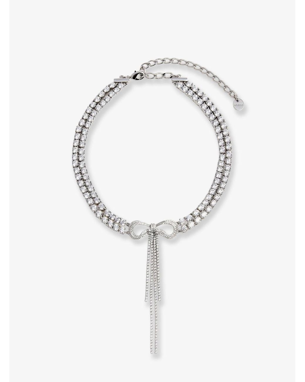 Self-Portrait White Self Portrait Double Crystal Bow Choker