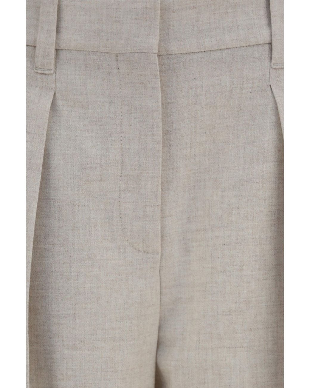 Brunello Cucinelli White Wool Cashmere Tailored Pants Avorio