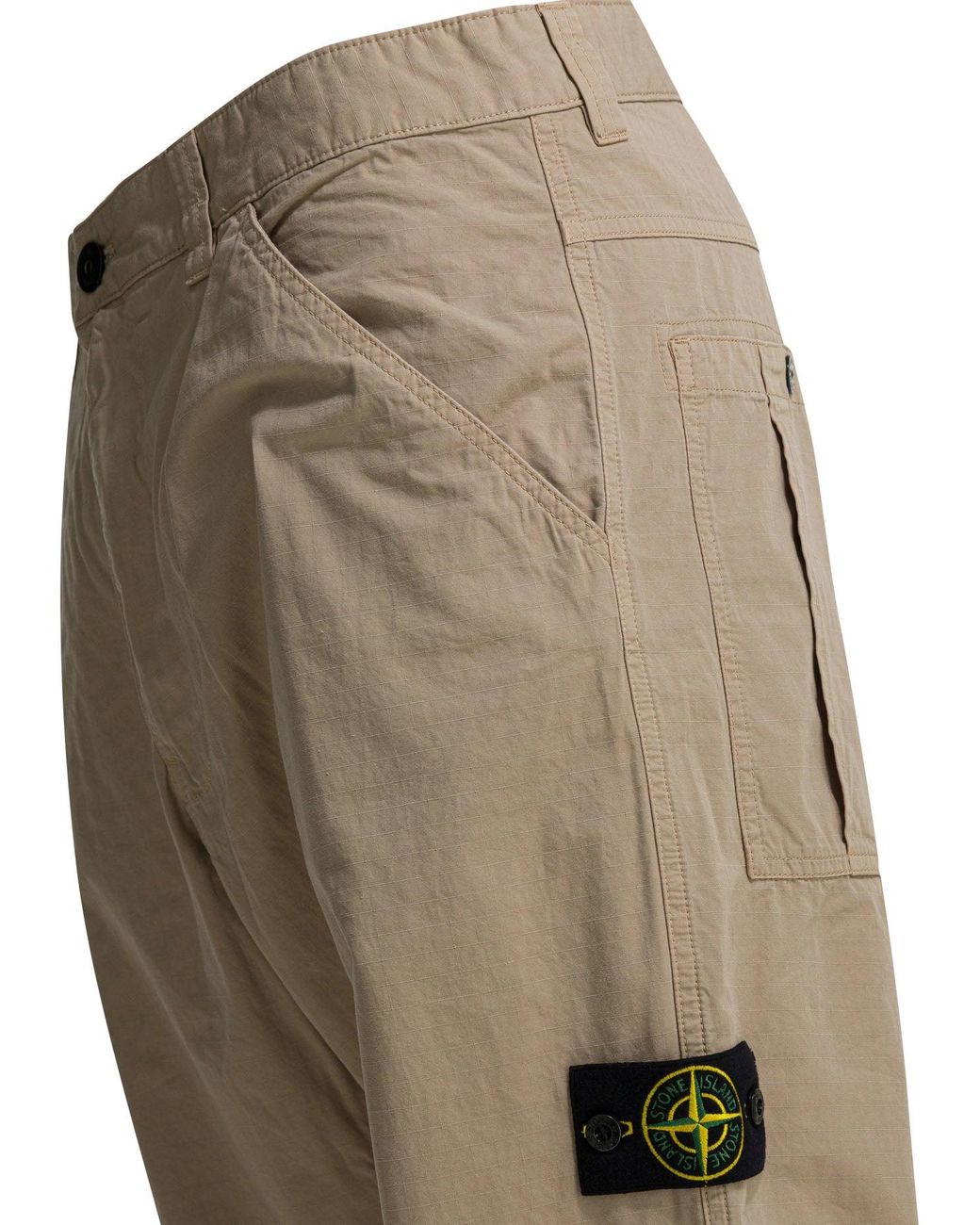 Stone Island Natural Relaxed Fit Cotton Pants for men