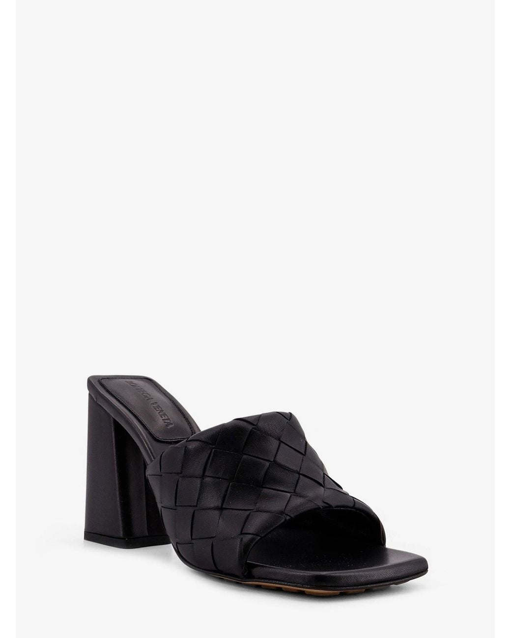 Bottega Veneta Black Parco Letaher Sandals