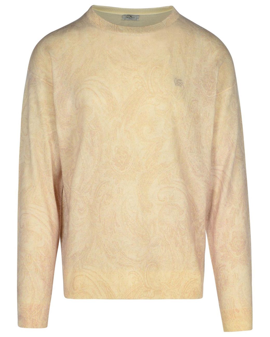Etro Natural 'Paisley' Ivory Wool Sweater for men