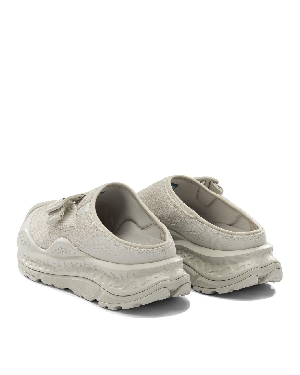 Hoka One One Gray Leather Fabric Rubber Sandals for men