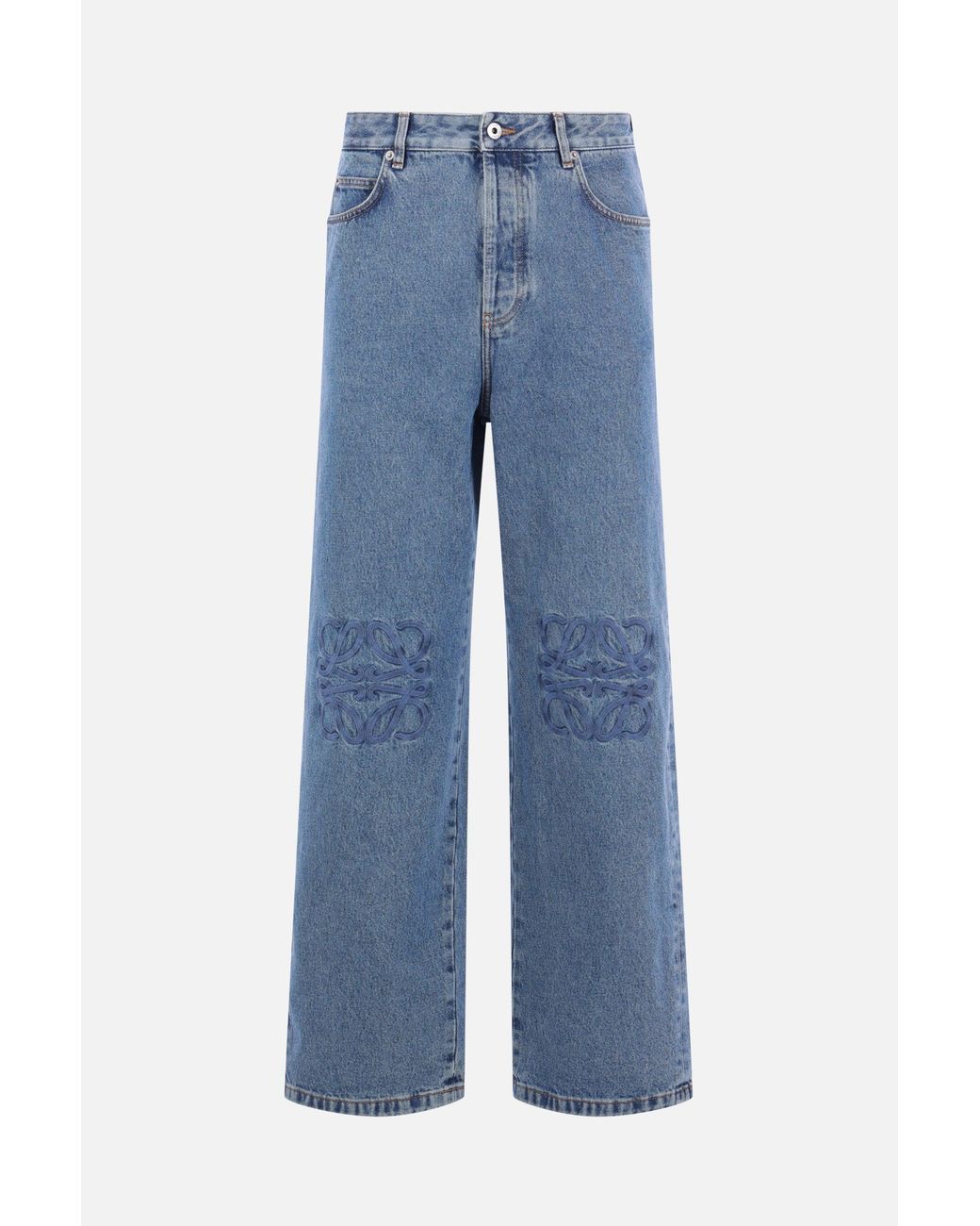 Loewe Blue Anagram Baggy Jeans