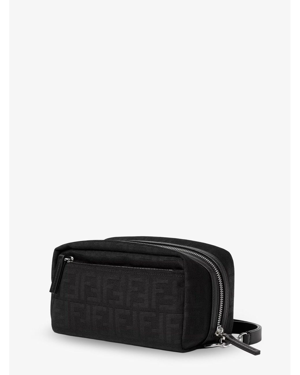 Fendi Black Ff Zucca Jacquard Fabric Clutch Bag for men