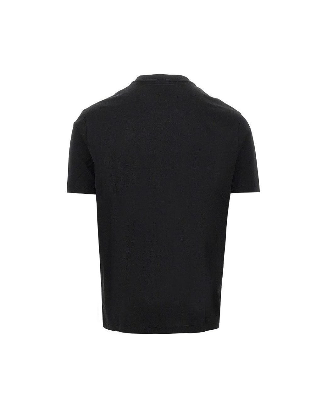 Emporio Armani Black Lyocell And Cotton Blend T-Shirt With Logo for men
