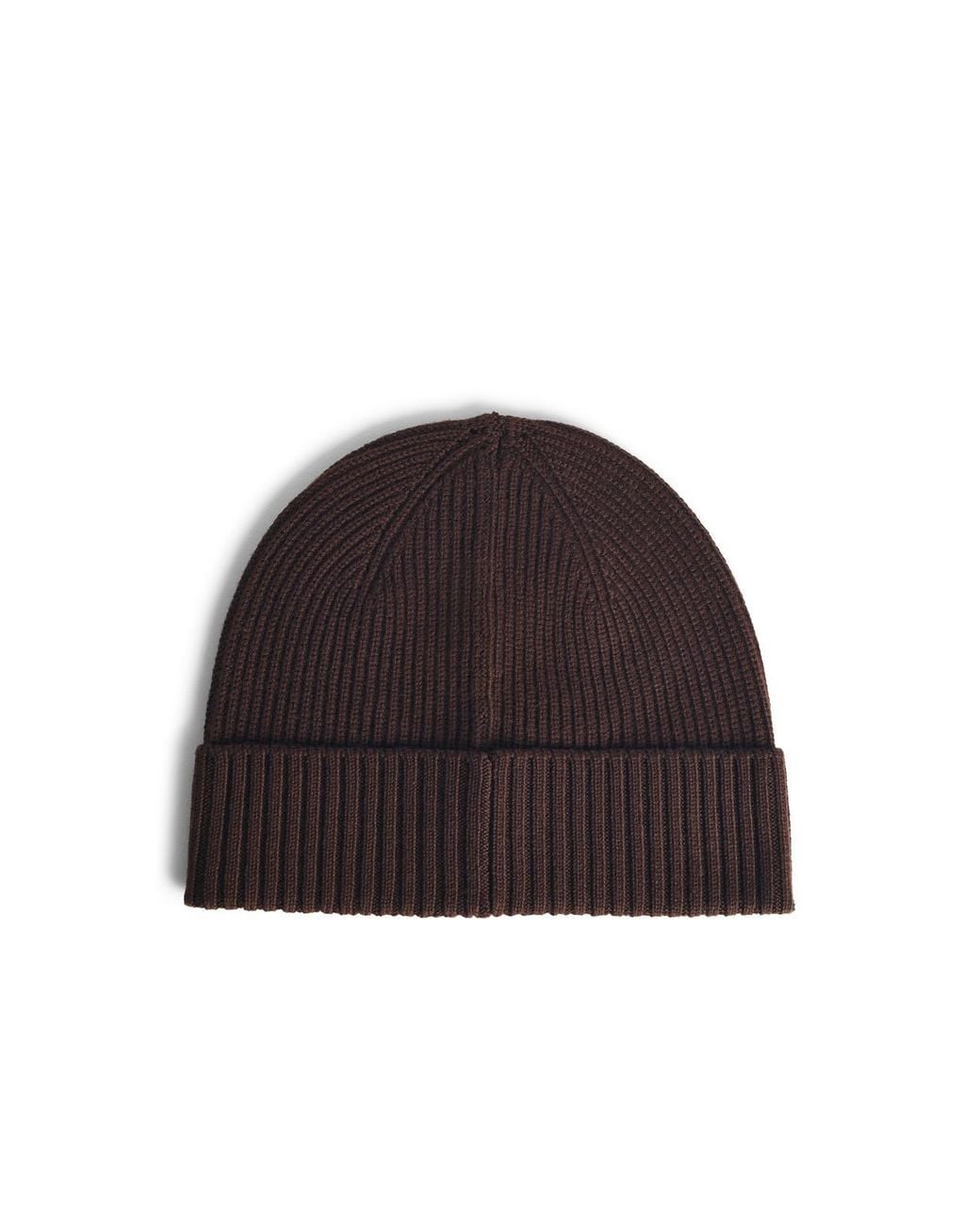 Seven Gauge Brown Wool Beanie for men