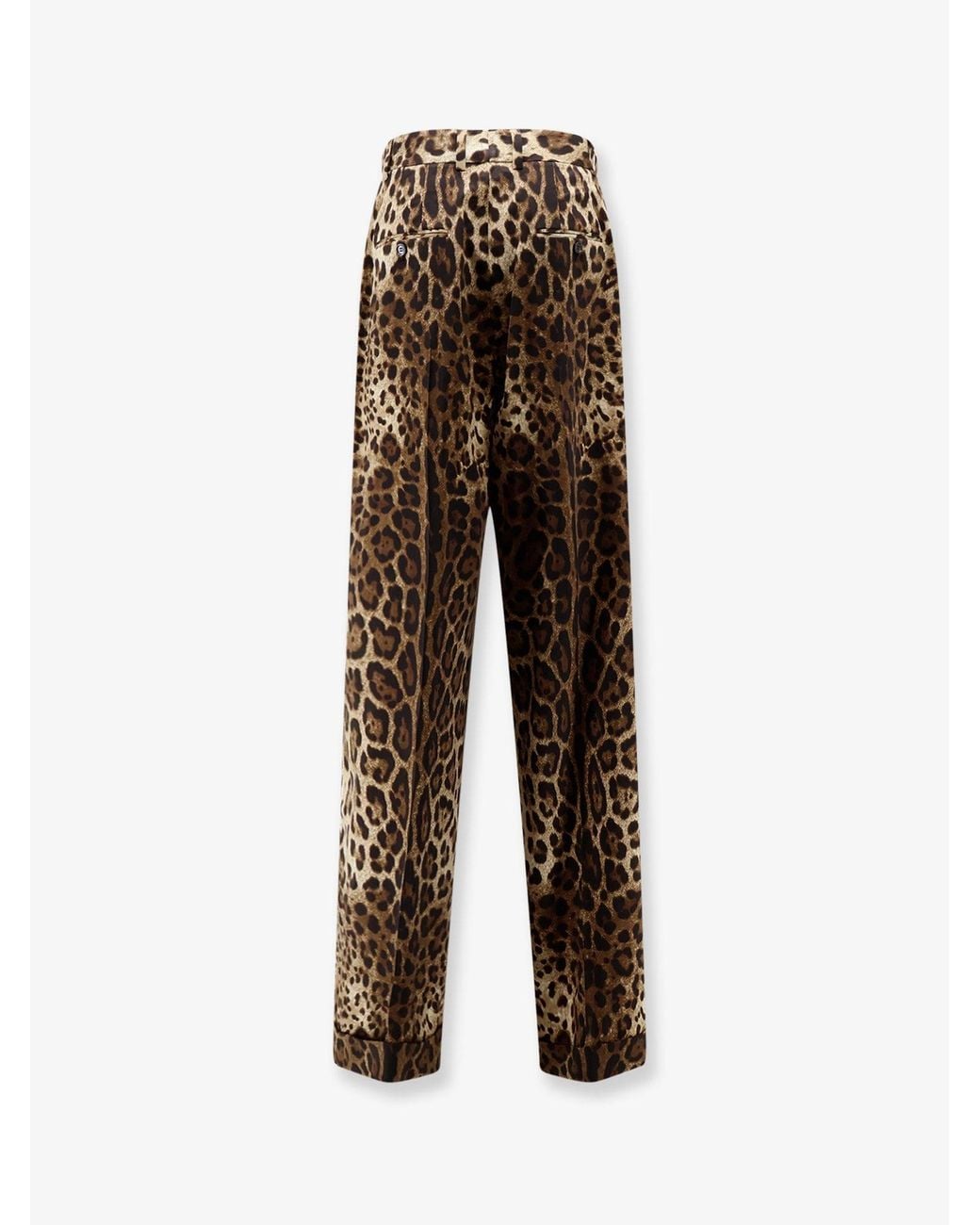 Dolce & Gabbana Brown Dolce & Gabbana Stretch Wool Trousers Print
