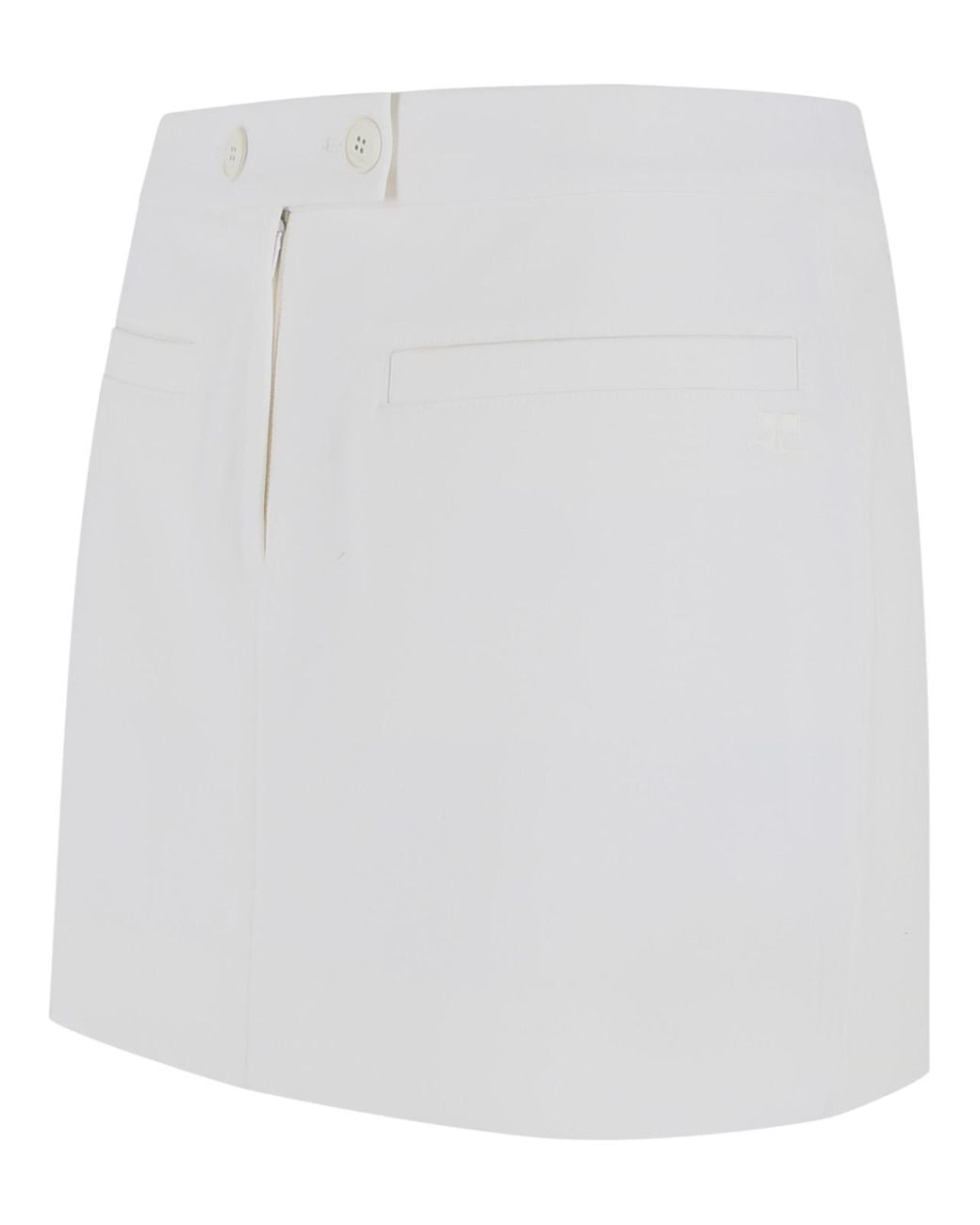 Courreges White Wool Blend Miniskirt