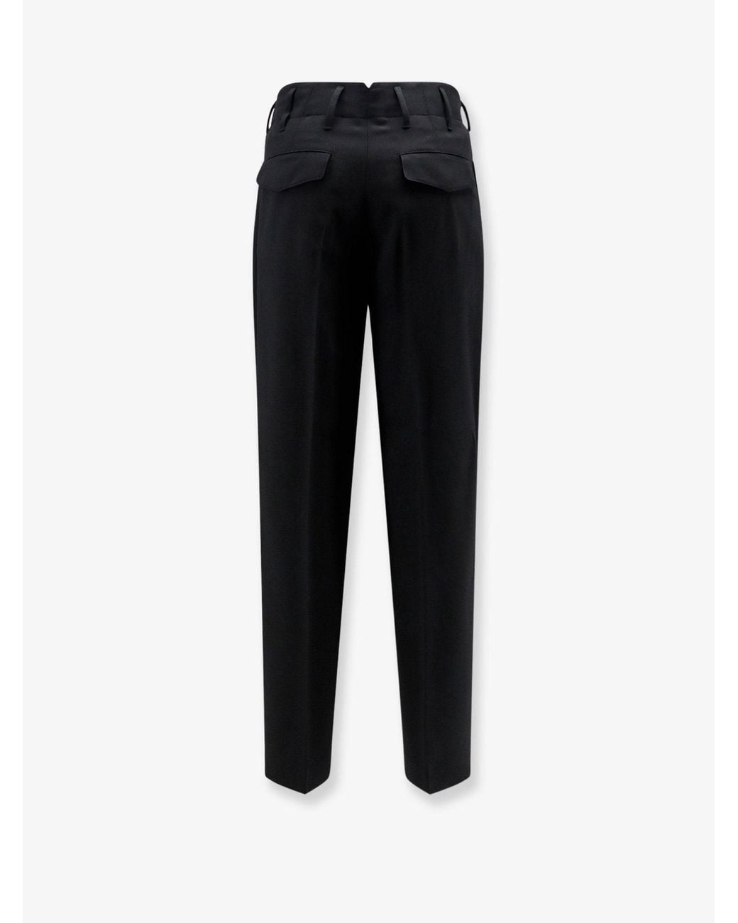 AMI Black Virgin Wool Trousers for men