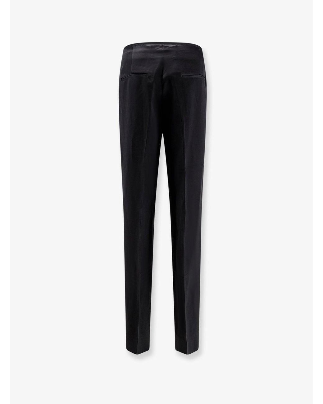 Totême Black Easy Raw Edge Viscose And Linen Trousers