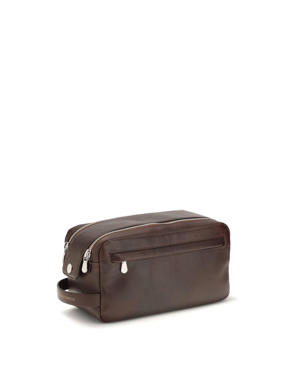 Brunello Cucinelli Brown Leather Beauty Case for men
