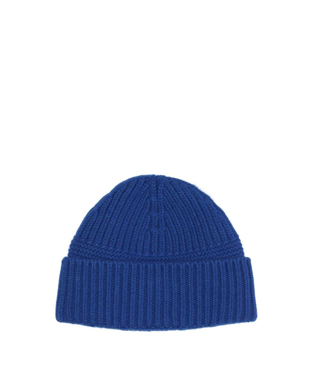 Miu Miu Blue Wool And Cashmere Beanie With Logo