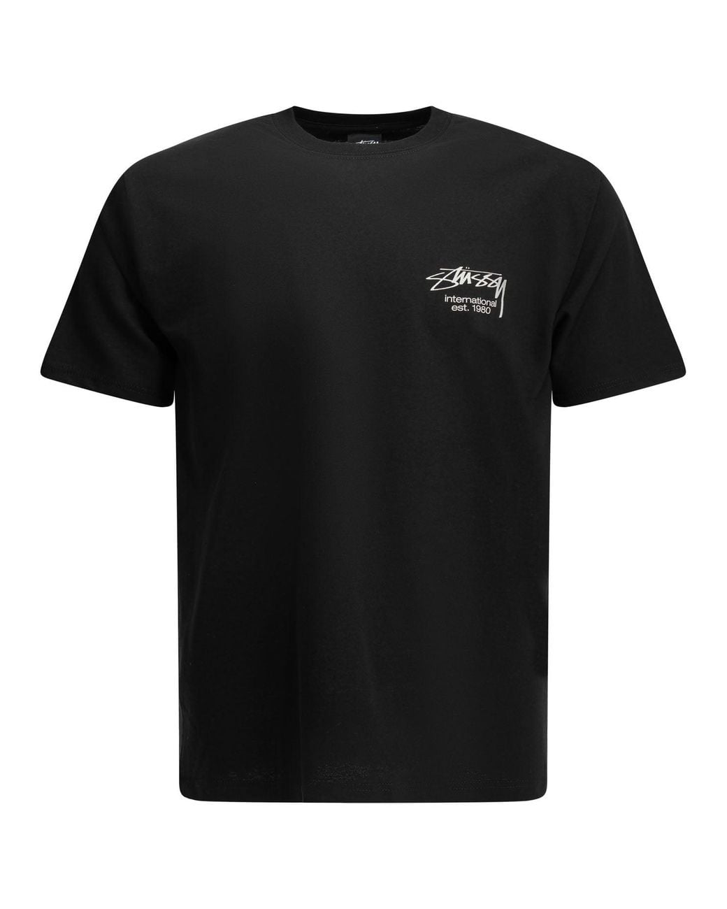 Stussy Black Cotton T-Shirt for men