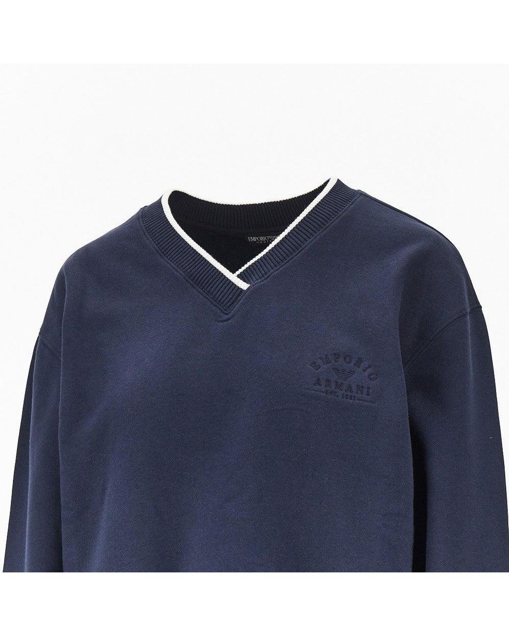 EA BODYWEAR Blue V-Neck Sweatshirt