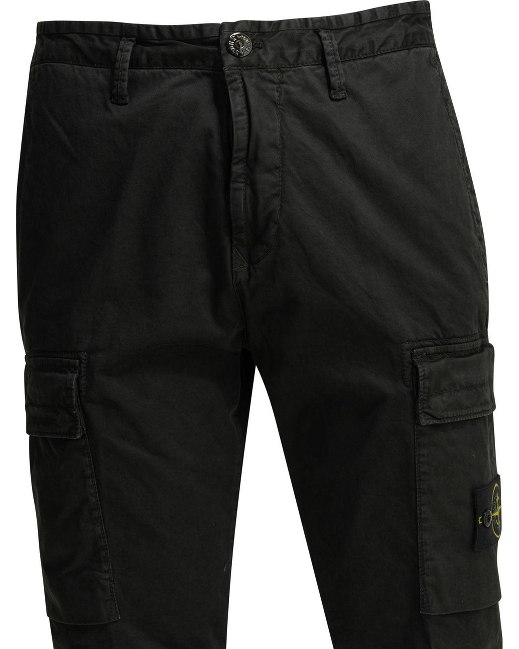 Stone Island Black Old Effect Cargo Pants for men