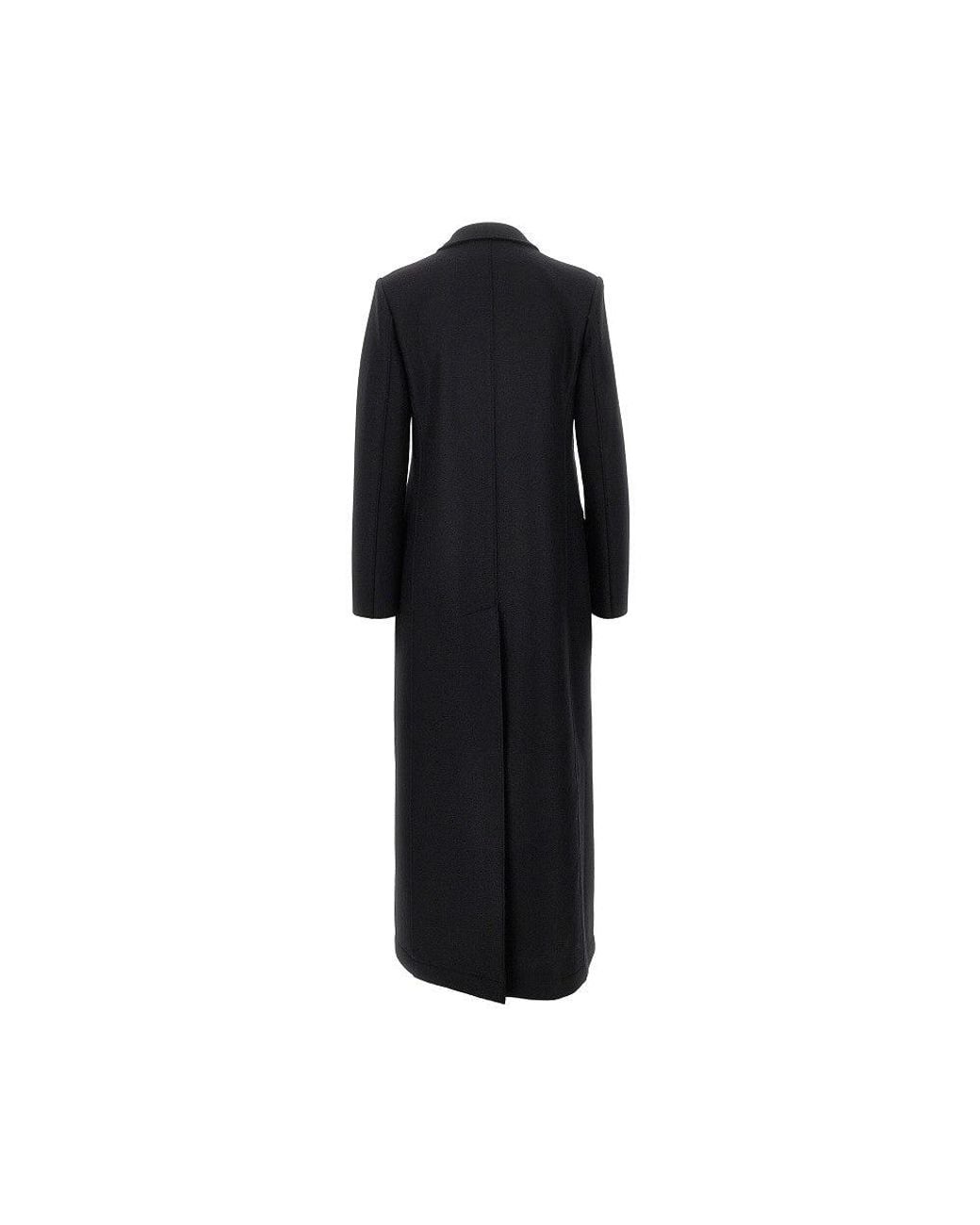 Harris Wharf London Black Pressed Wool Coat
