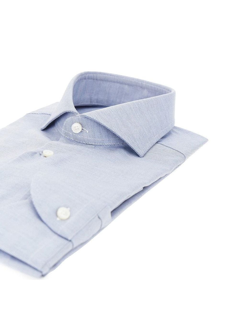 Xacus Blue Cotton Tailor Fit 'Travel' Shirt for men