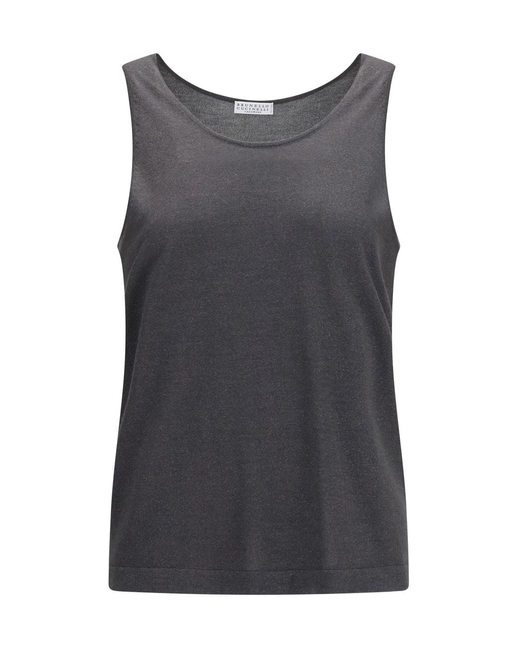 Brunello Cucinelli Gray Luminous Knit Tank Top